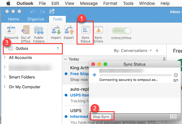 outlook for mac 2016 wont sync with office 365
